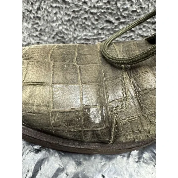 Cesare Paciotti Alligator Embossed Leather Ankle Boots Green Mens Size 7‎ UK